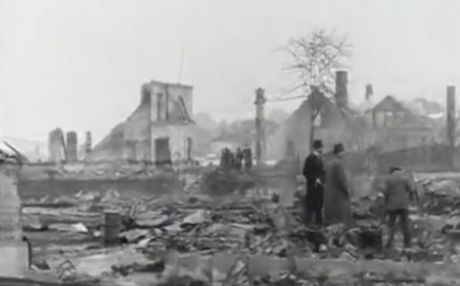 Orkan og brann gjorde at over tusen mennesker ble husløse i januar 1916.