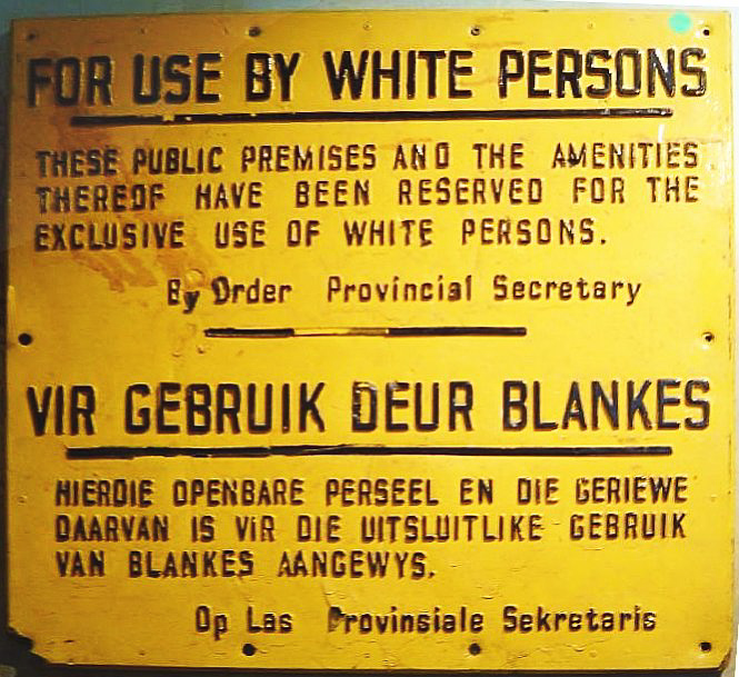 Skilt fra apartheidtiden
